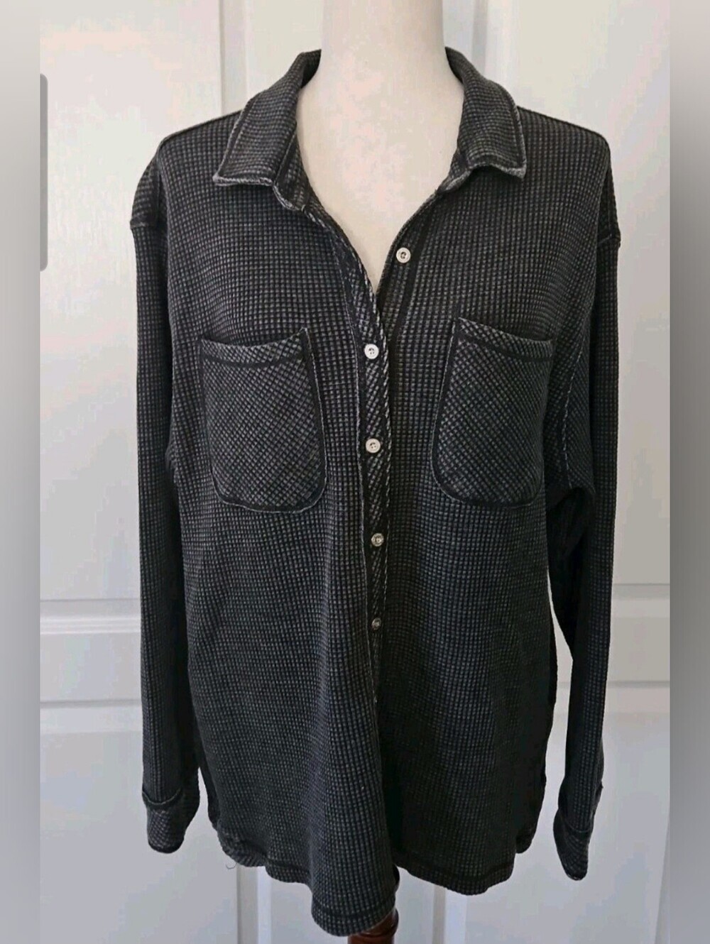 C&C California Sky Waffle Knit Shacket Stucco XL NWT